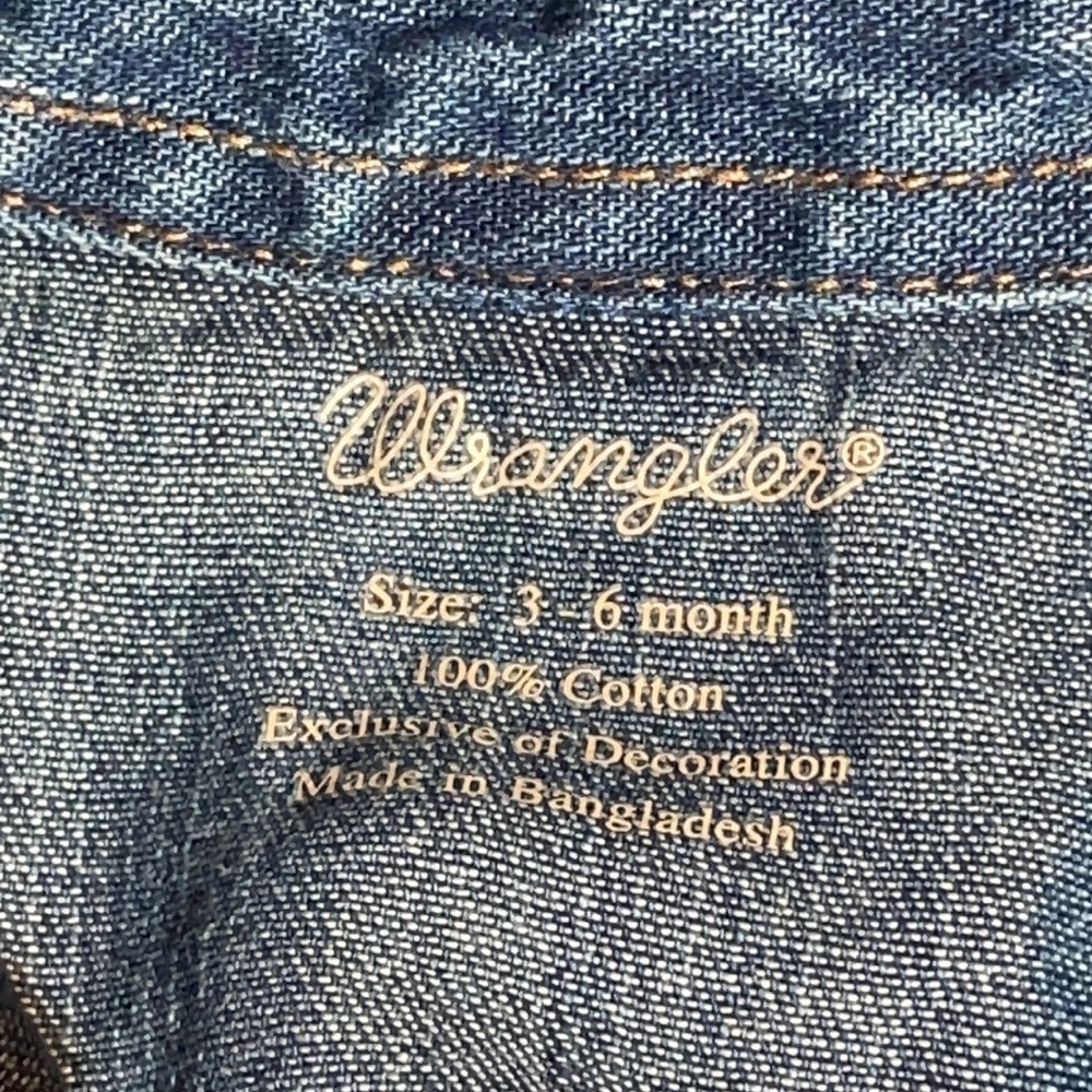 Wrangler Authentics Boys Denim Bodysuit 3-6 Months Denim - Picture 8 of 8